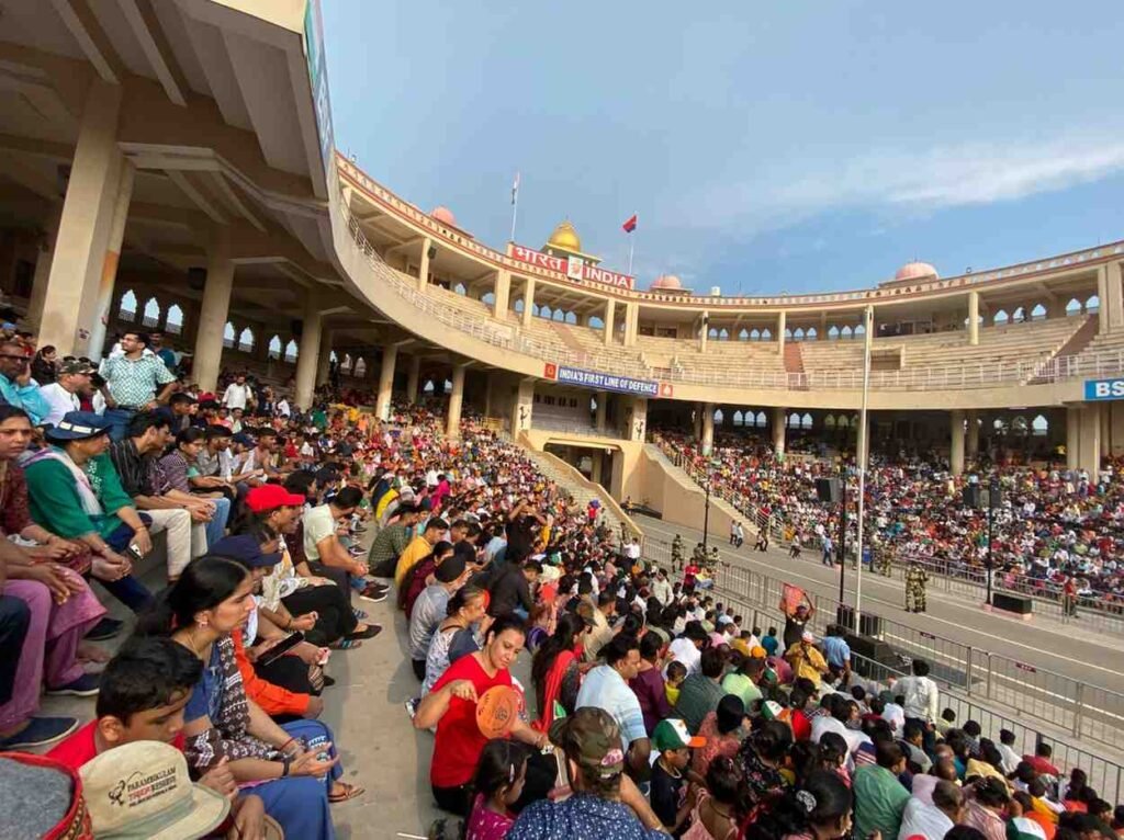 AttariWagah border ceremony and crowds Indian side vrtmrgmpksk 126 wagah border