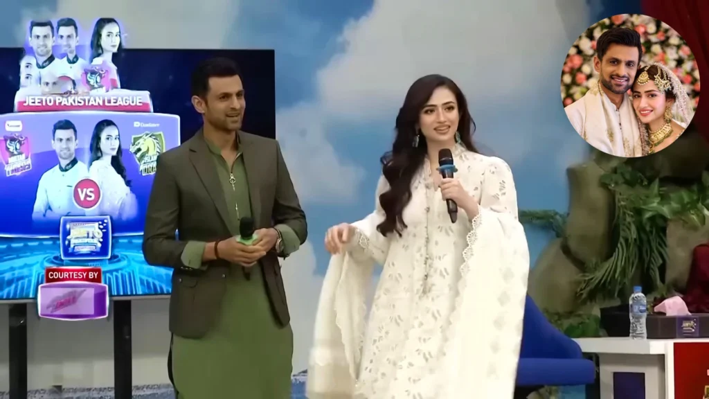 shoaib malik and sana javed in jeeto pakistan Shoaib and Sana divorce